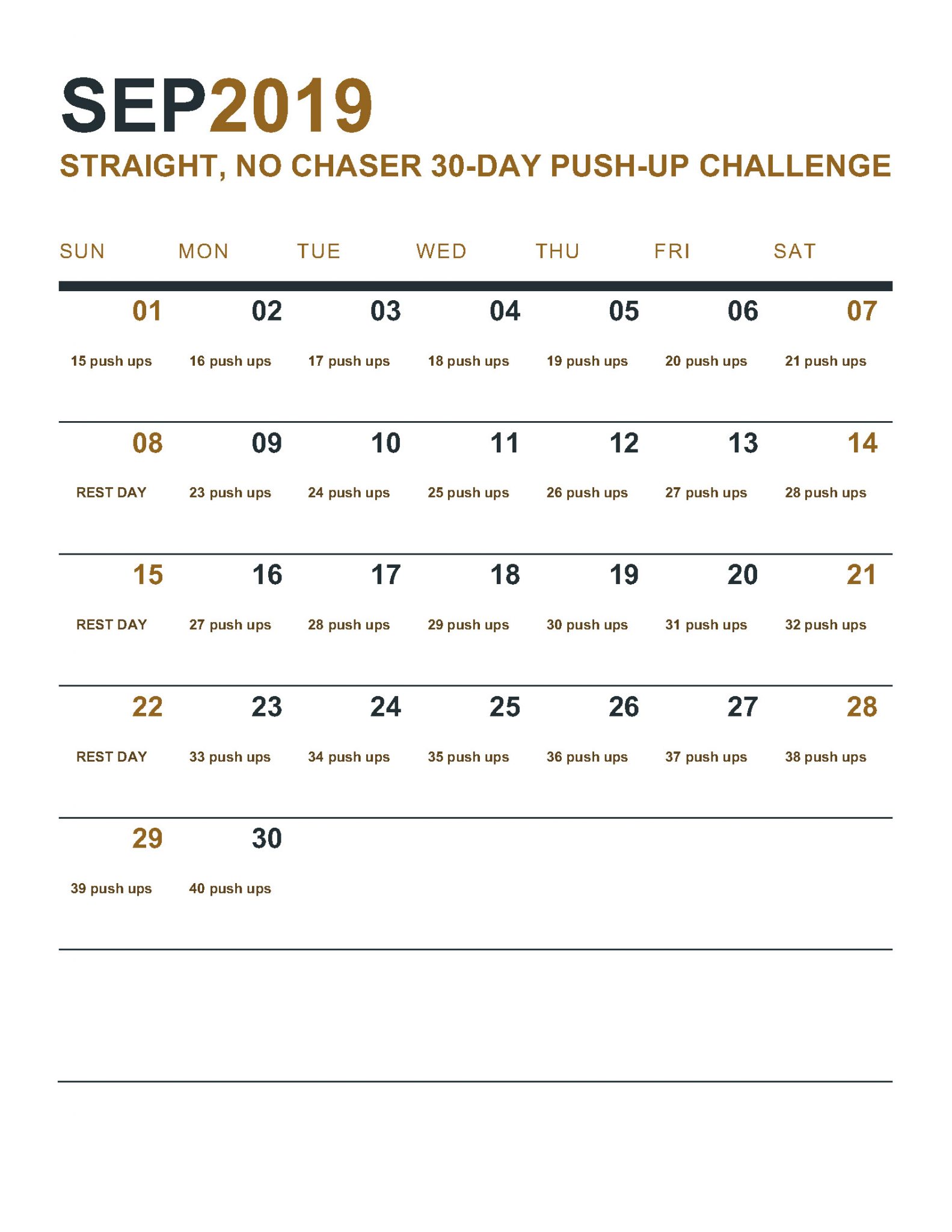 straight no chaser push up challenge